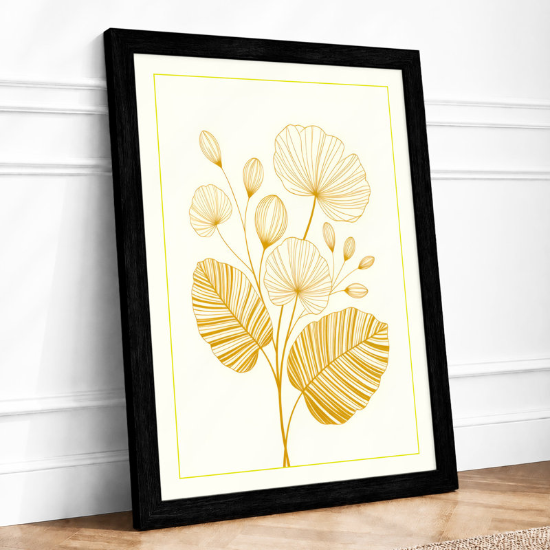 Delicate Study Botanical - Framed Print, A3 - 42.0 x 29.7 cm, Black