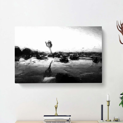 Dancing upon the Beach in Abstract - Wrapped Canvas