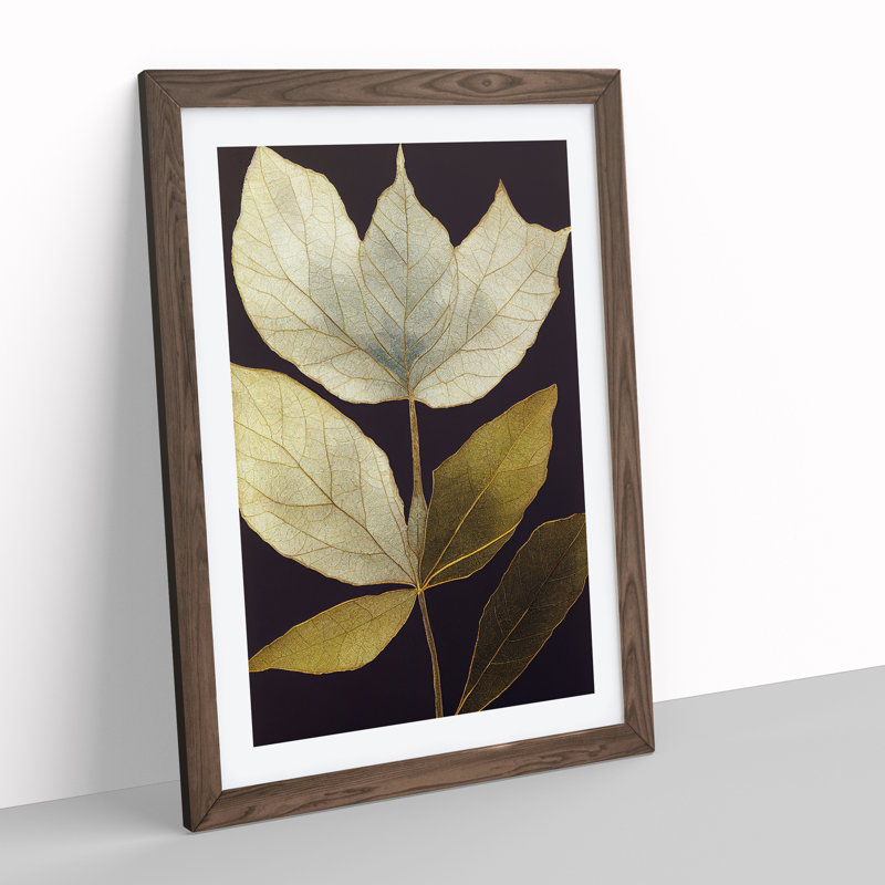 A Wondrous Leaves - Wall Art, 64cm H x 46cm W x 2cm D, Walnut Framed