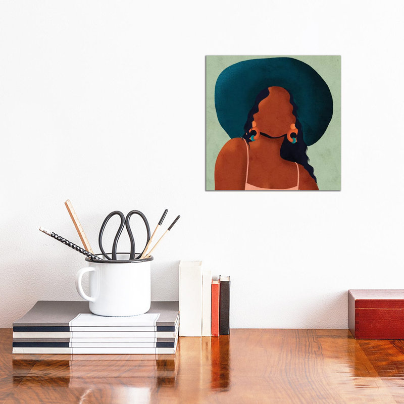 Kim par Reyna Noriega - impression d'art graphique, Toile tendue, H 12 po x l 12 po x P 0,75 po, Pas de tapis