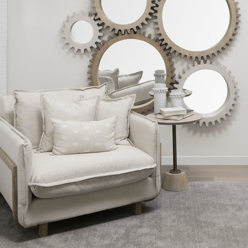 Lanece Fauteuil club en coton de 112,39 cm de largeur Alohna, Cream