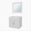White 2-Door Floating Bathroom Vanity Set with Sink and Mirror-655491021