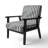 Euris Black And White Striped Lines Harmony - Velvet Upholstered Modern & Contemporary Accent Arm Chair-1171907181