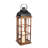 Set Of 3 Nested Wood And Metal Lanterns W LED Candle