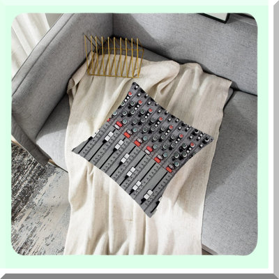 Music Mixer Dream Pillow - Sound Funny Tuner Polyester Decorative Throw Pillowcase with Hidden Zipper for Bedroom Sofa