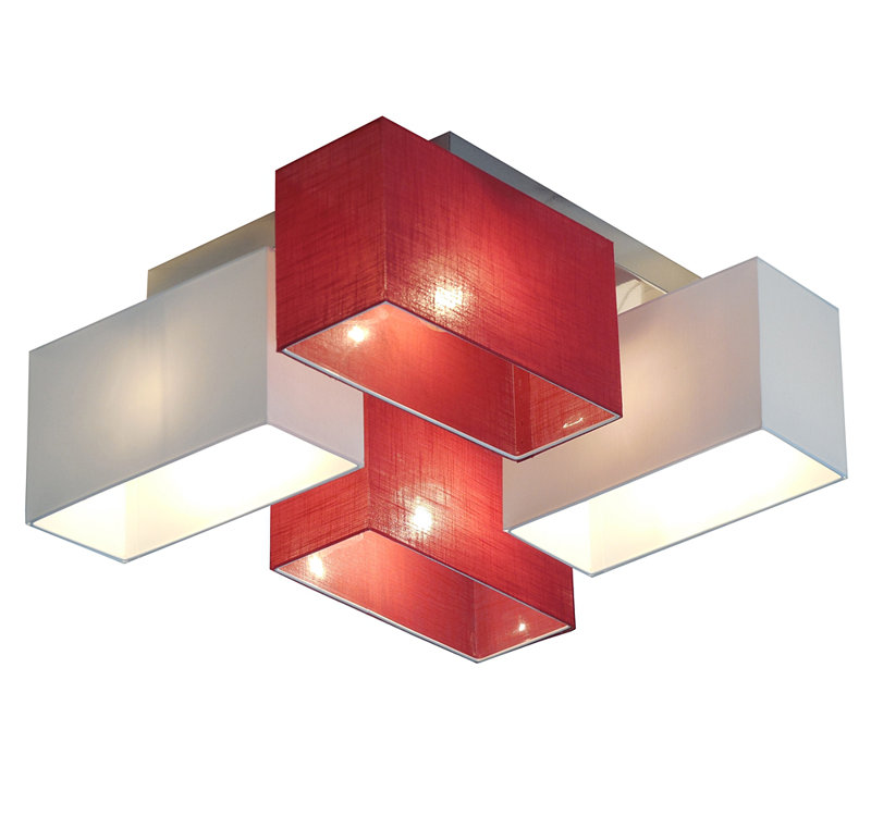 Seaton Semi Flush Mount, Matt brushed nickel, White/Graphite transparent