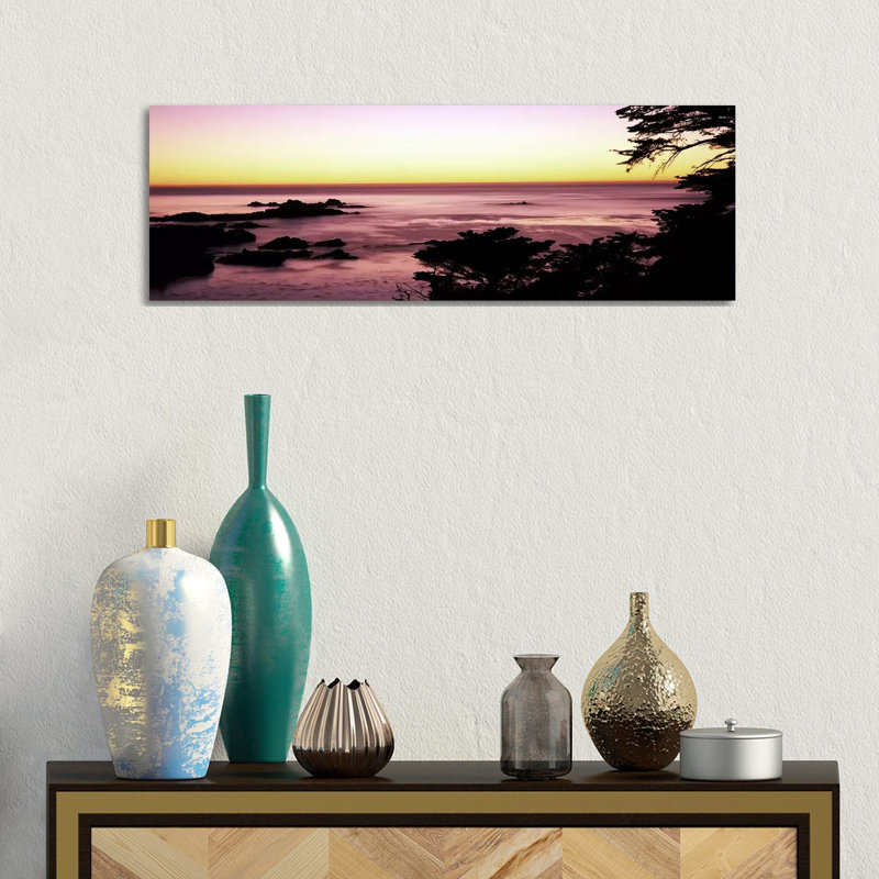 Sea At Sunset, Point Lobos State Reserve, Carmel, Monterey County, California, USA #2 - Wrapped Canvas Panoramic Print
