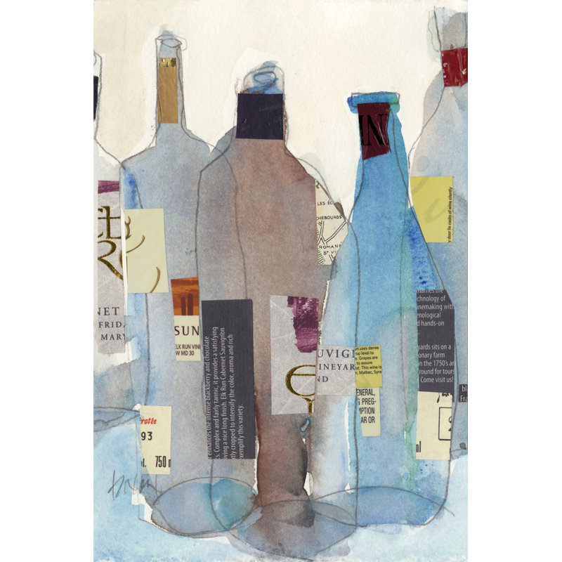 The Wine Bottles I -  Painting, Wrapped Canvas, 91 cm H x 61 cm W