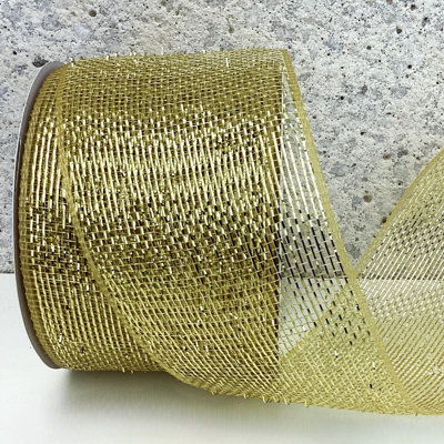 Ruban en maille métallique doré 4 po X25Yds