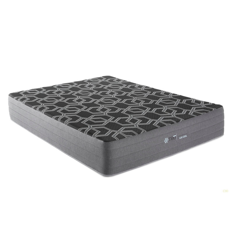 Mousse de 10 po à plateau lisse, matelas pour grand lit ferme, refroidissement de glace et mousse viscoélastique infusée de cuivre avec ressorts isolants