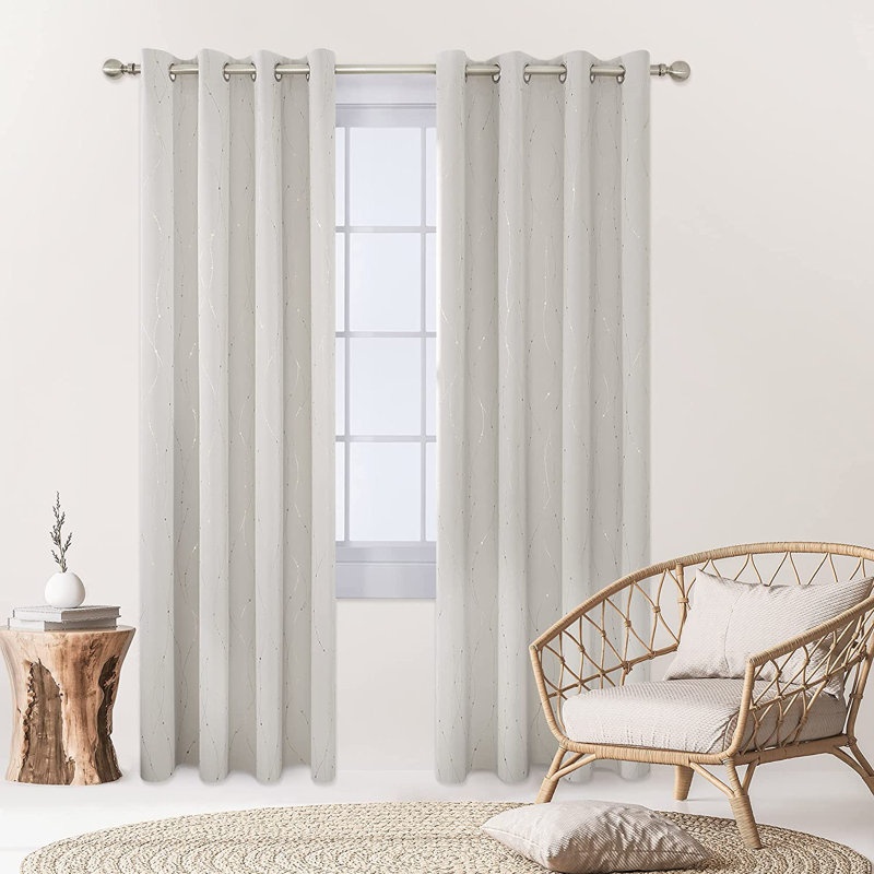 Kellea Room Darkening Curtain Pair, 52" W x 108" L, Beige