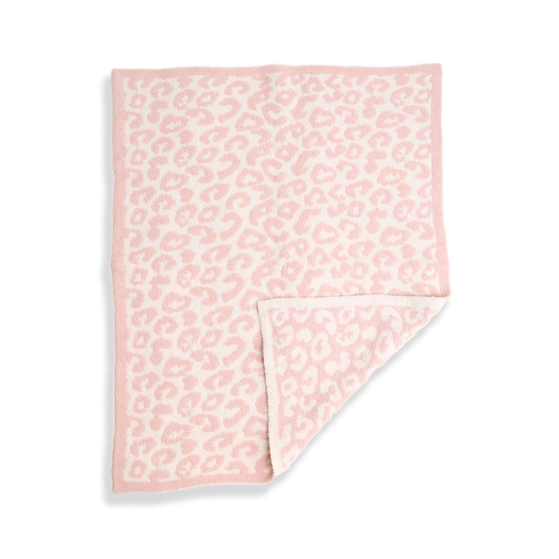 Jeté de luxe à motif léopard pour enfants , Rose