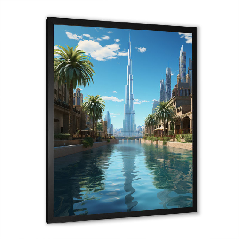 Cityscapes, reproduction d'art sur toile, H 32 po x l 16 po x P 1 po, Cadre photo noir