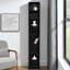 Étagère multimédia à 8 niveaux, double bibliothèque multifonctionnelle pour le bureau personnel, armoire de rangement CD mince avec tablettes réglables, apparence exquise, barres en fer spéciales, bibliothèque 3A