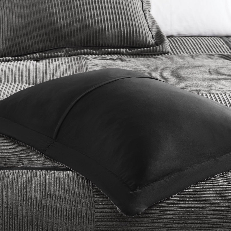 Édredon gris en velours côtelé gris - texture douce et chaude, 7 teintes douillettes - tissu, facile d'entretien