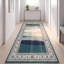 Tapis Devereux moderne à rayures effet pinceau bleu sarcelle et blanc, lavable à la machine, antidérapant, à poils courts, pour l'intérieur et l'extérieur, adapté aux animaux domestiques, idéal pour le salon, la chambre, la salle à manger, l'entrée, le couloir ou le bureau.-436792276