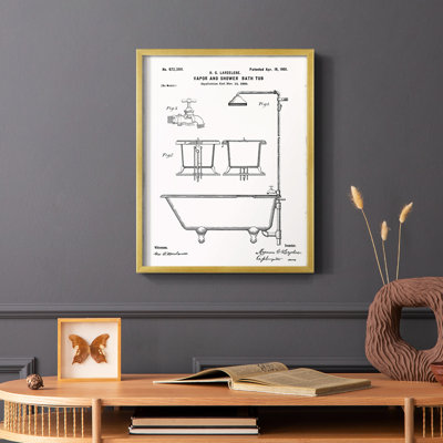 «Vintage Bath II», reproduction encadrée - bois massif
