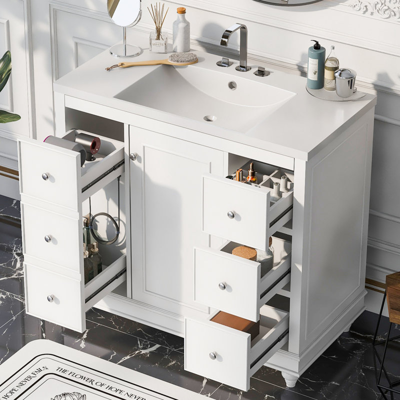 Armoire de salle de bain Chandace, Blanc