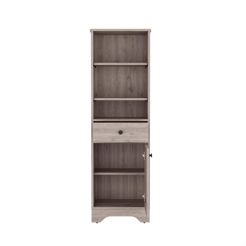 Linen Cabinet Burnedt, Multiple Shelves, Gray