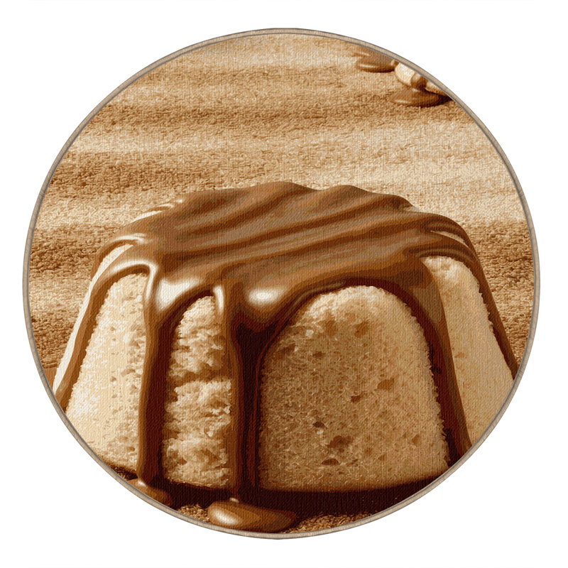  Tapis lavable et caramel, Rond 4 pi