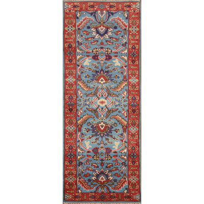 Tapis de couloir traditionnel bleu 3x8