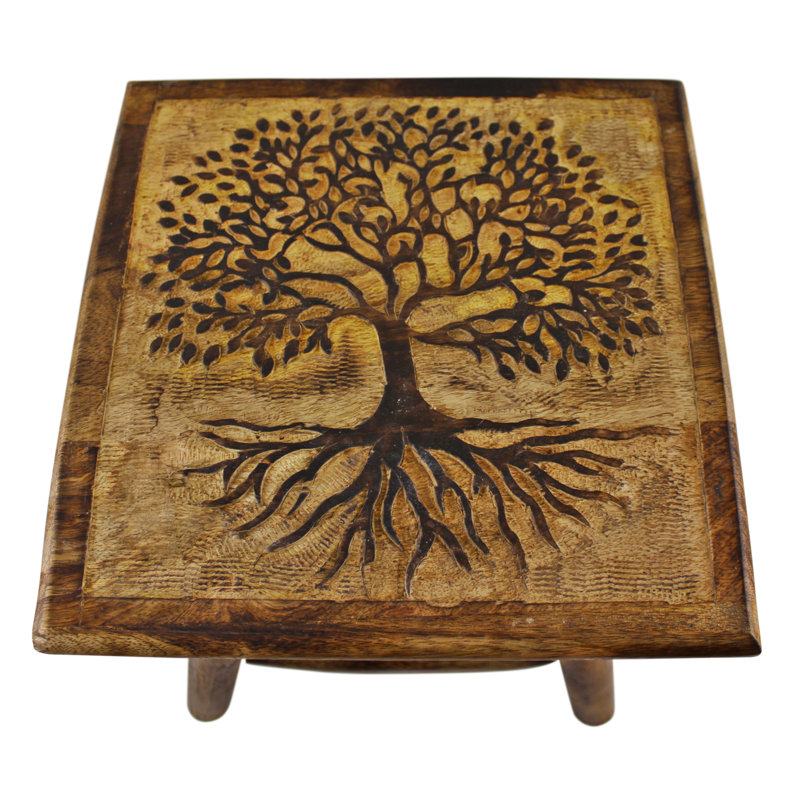 Aceves Solid Wood Accent Stool