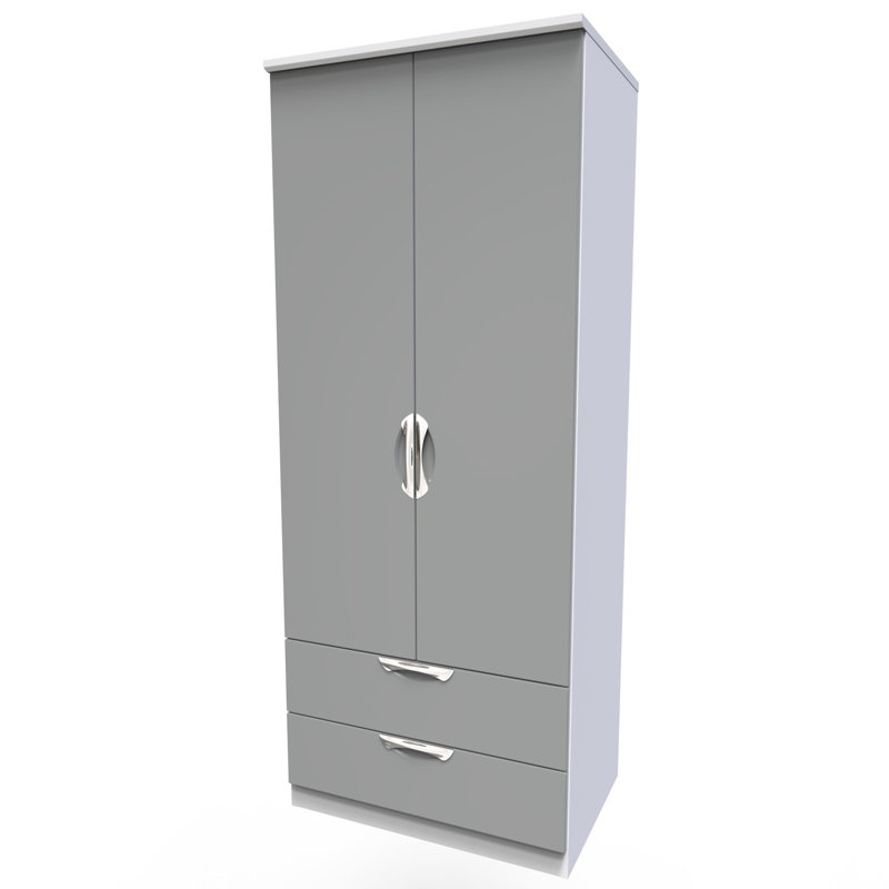 Bhodhini Manufactured Wood Wardrobe, Grey/White