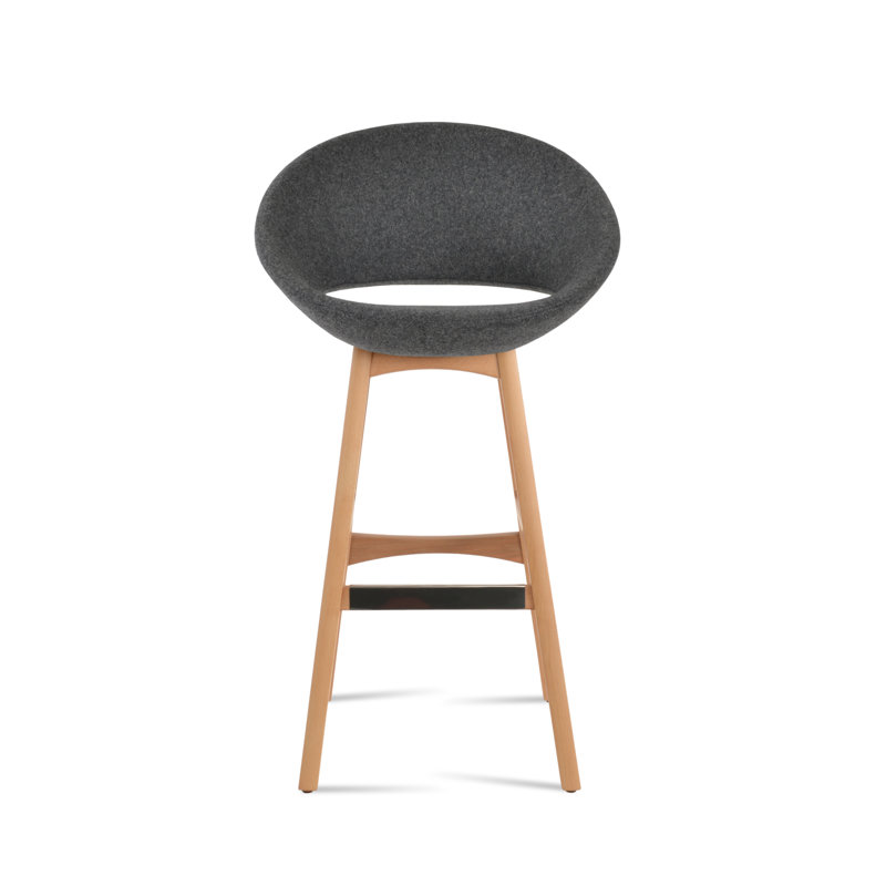 Tabouret Crescent, Tabouret de bar (siège d'une hauteur de 28 po), Naturel, Gris foncé