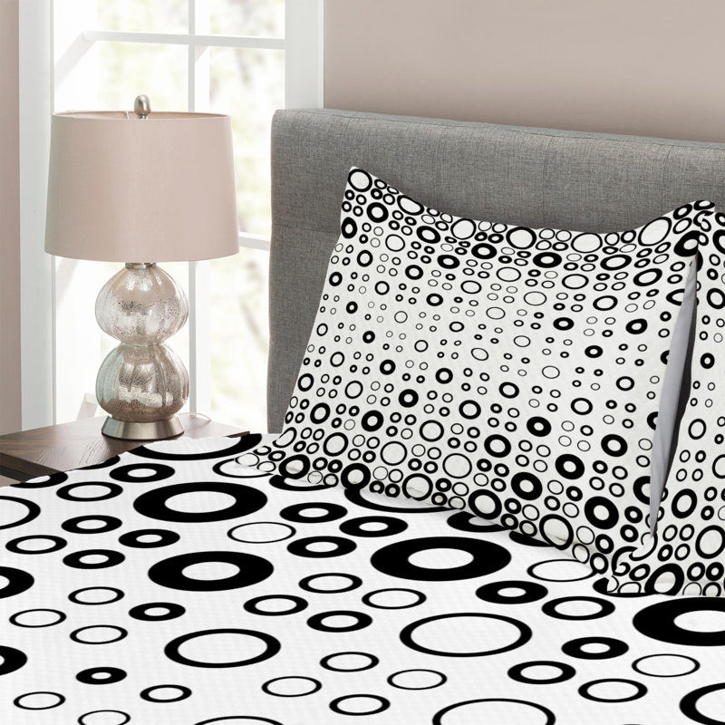 Modern & Contemporary Polyester Geometric Shapes Coverlet, Queen Coverlet + 2 Shams