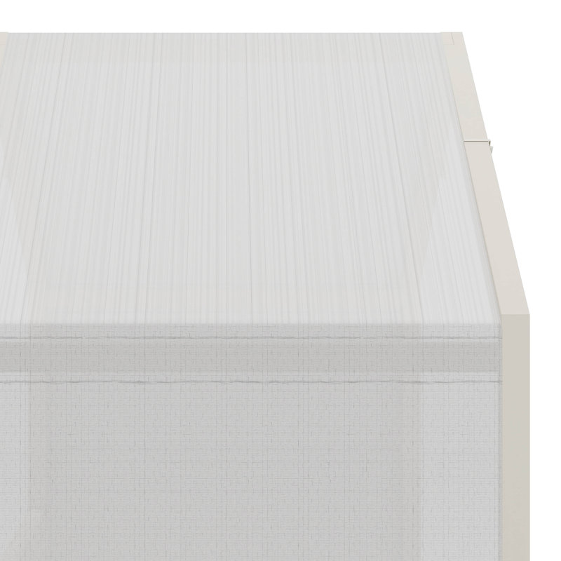 Upholstered Canopy Bed with Velvet Side Panels and Breathable Linen Canopy, Soft-Padded Platform Bed Frame, Blanc antique