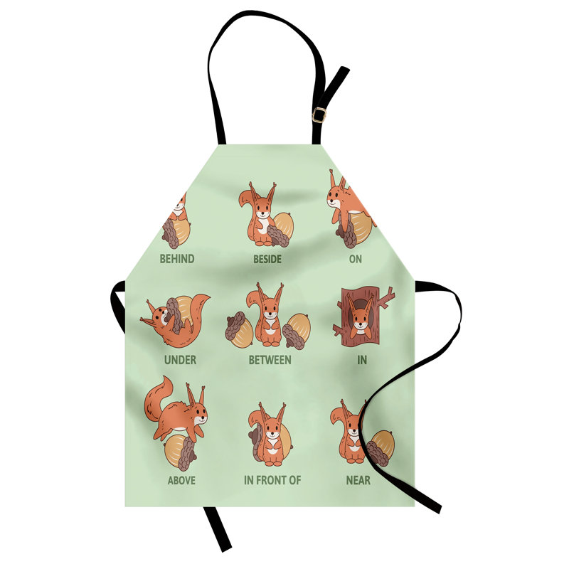 Tablier de préparation et saveur écureuil, cuisine, jardinage, taille adulte, pêche vert pâle foncé
