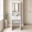 White Dressing Table with Mirror Drawer and Padded Stool Vanity Set-1067841527