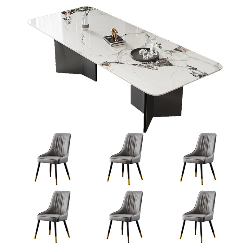 Combinaison de chaise de table haut de gamme légère et luxueuse, H 29,5 po x L 70,8 po x l 35,4 po