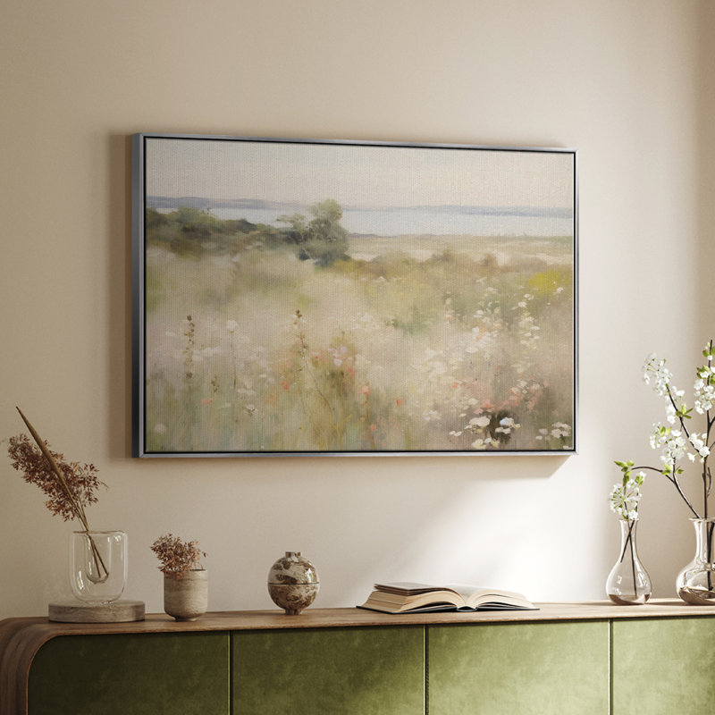 Paysage rétro - I, H 25 po x l 37 po x P 1,5 po, Toile tendue