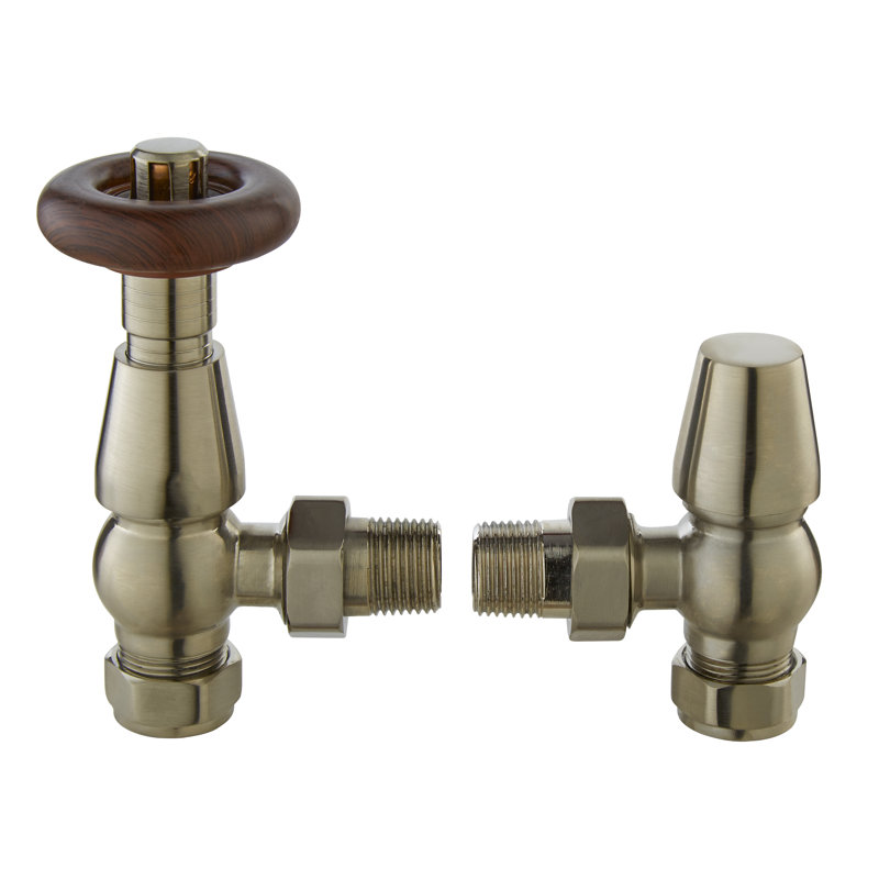 Solid Brass Angled Thermostatic Radiator Valve, Golden