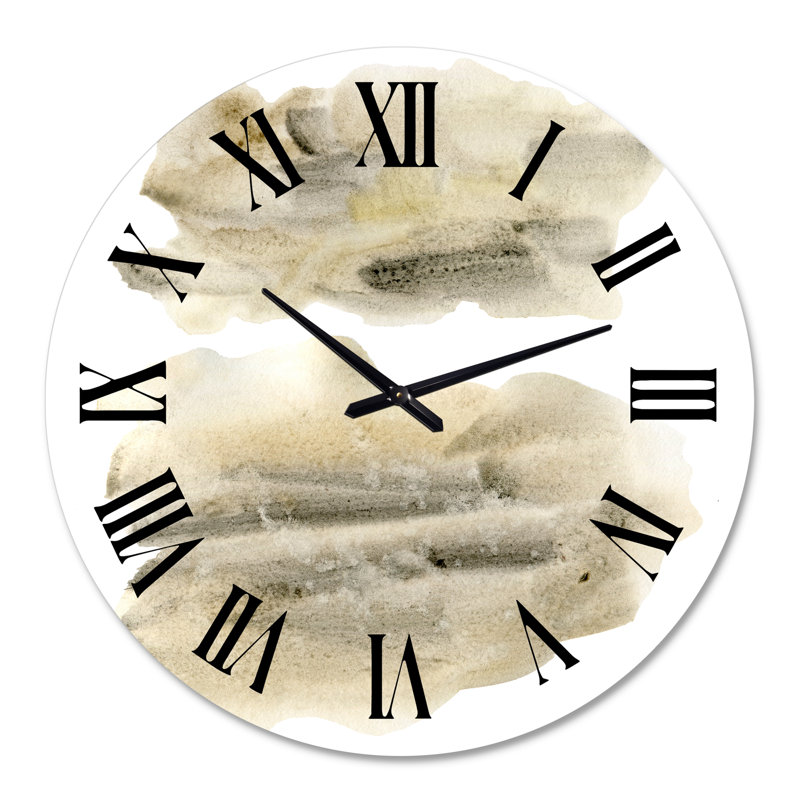 Noires noires et beiges - horloge murale moderne, Grand