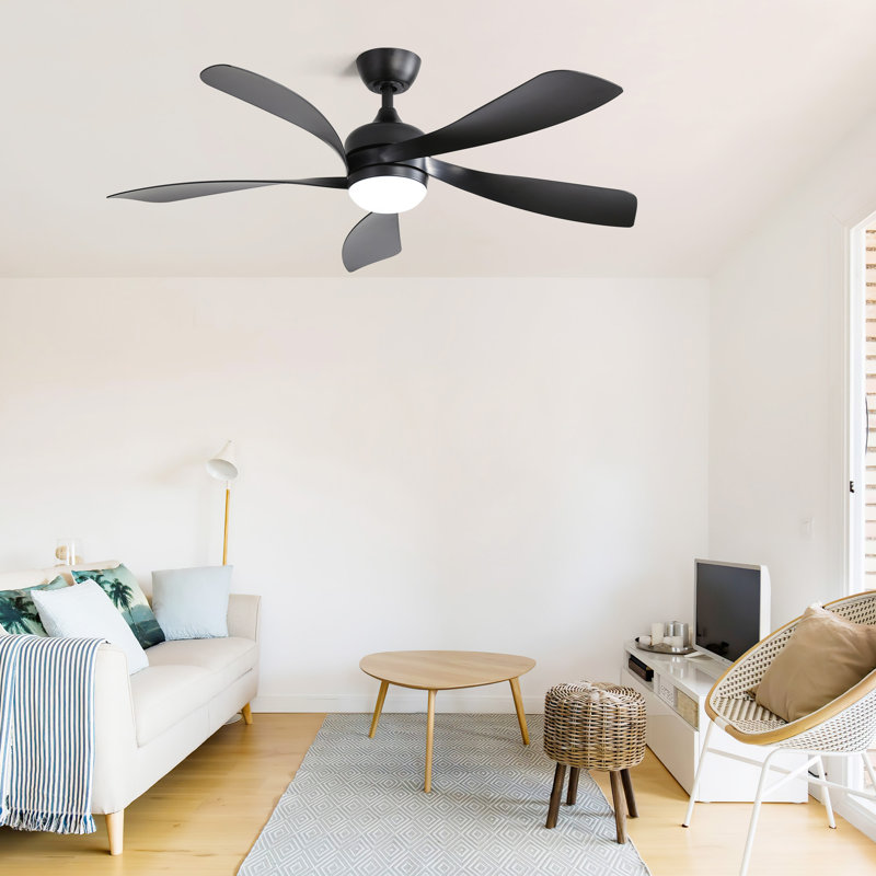 Ventilateur de plafond moderne de 52 pouces avec 5 pales en ABS et moteur à courant continu réversible pour la chambre à coucher