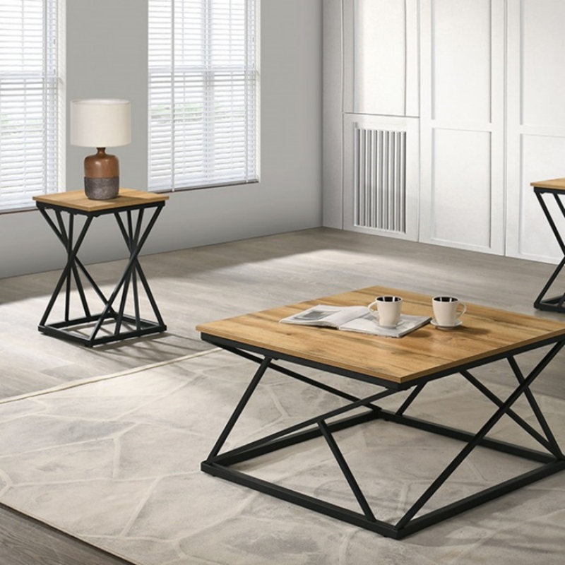Ensemble de 3 tables basses Hardy, Naturel