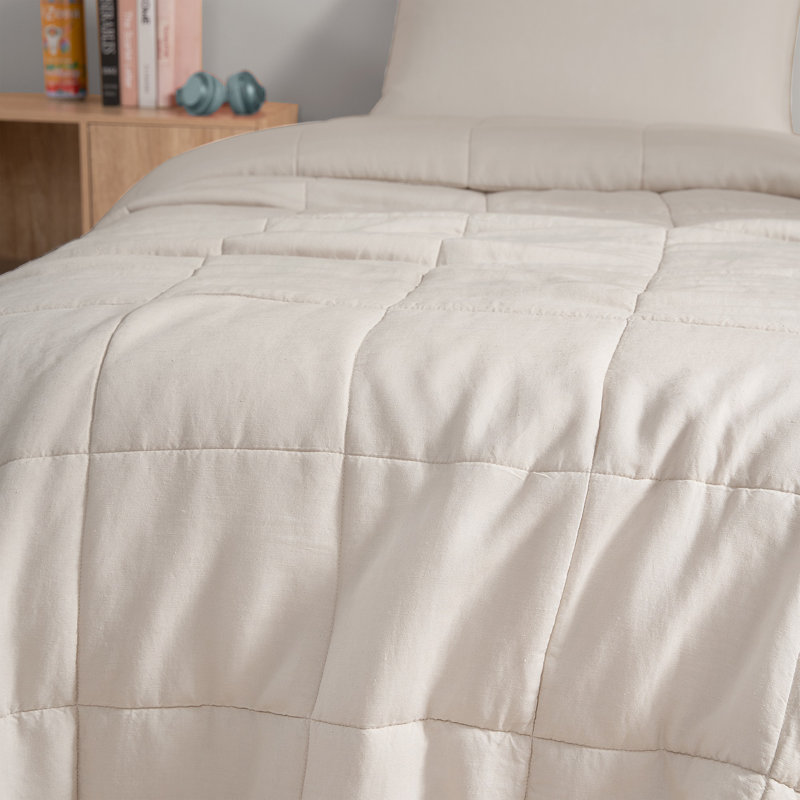 Édredon surdimensionné en lin et viscose Belge, Édredon très grand, Beige