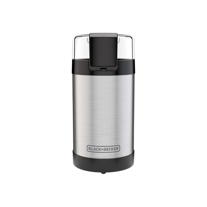 BLACK+DECKER One-Touch Coffee & Spice Grinder – Stainless Steel Blades, Compact Electric Grinder for Coffee Beans, Herbs & Spices, Easy Push-Button Control, Black