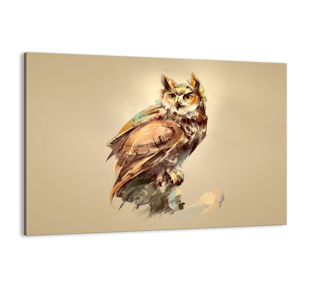 Leinwandbild - Grafikdruck „The Wisest Owl - Confirmed by Dąbrowa”