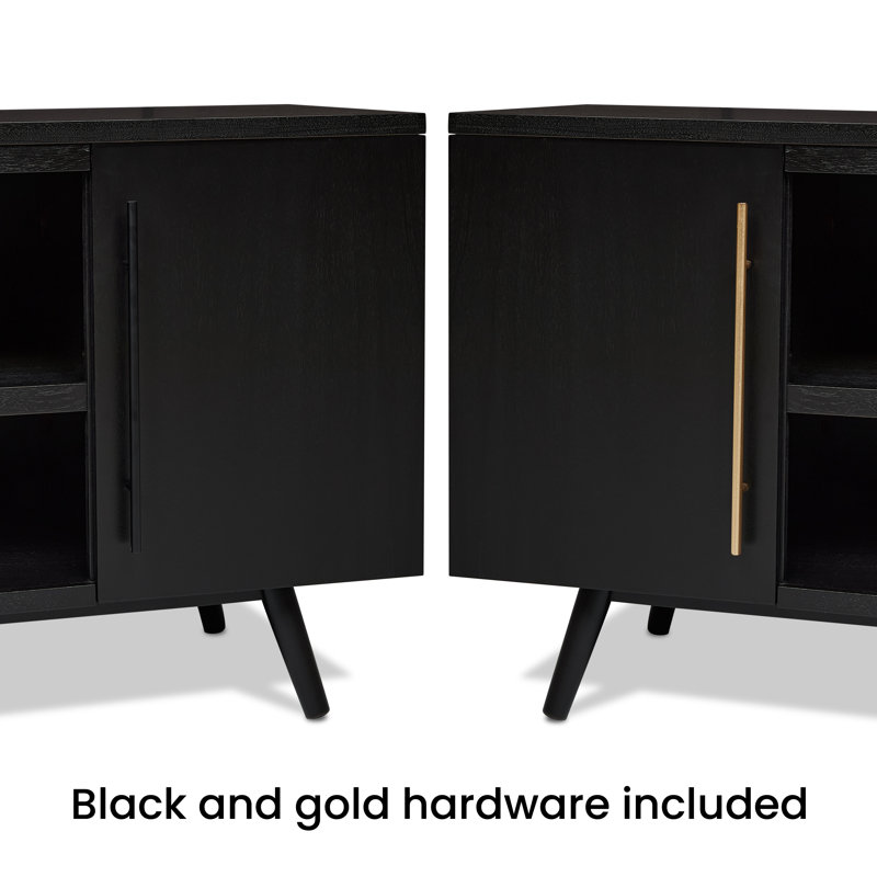 Morris 72 inch TV Stand in Black by Real Flame for TV's up to 70 inches, Black