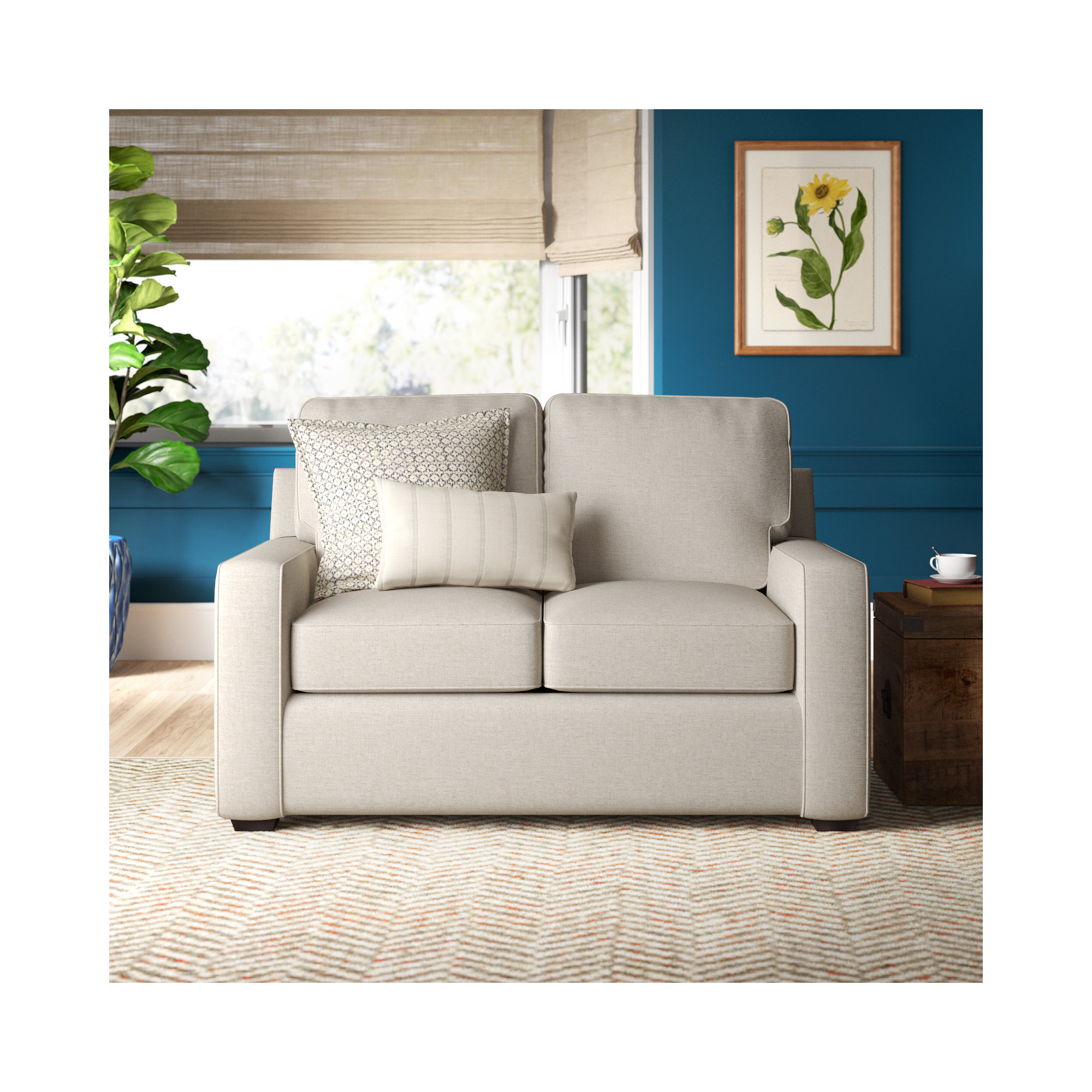 Taylor 56'' Upholstered Loveseat, Nomad Snow Crypton® Chenille