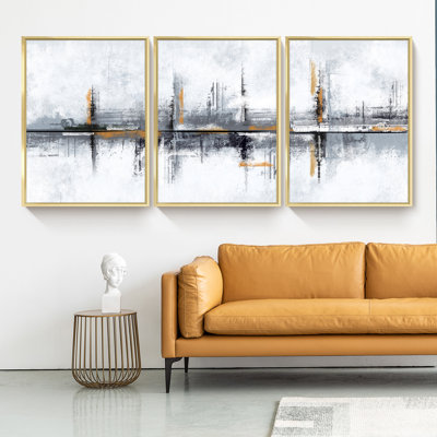 Modern - 3 Piece Single Picture Frame Print Set on Canvas