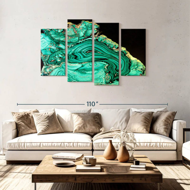 Malachite Gemstone, H 48 po x l 75 po