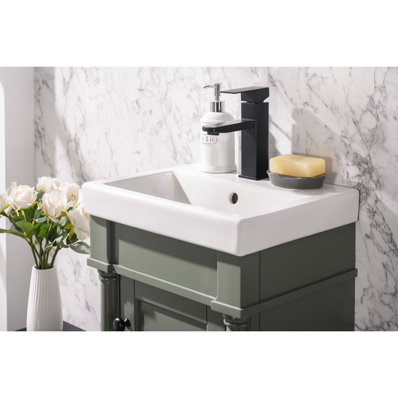 Ensemble de meuble-lavabo simple 17,5 "Makris, Étain, vert