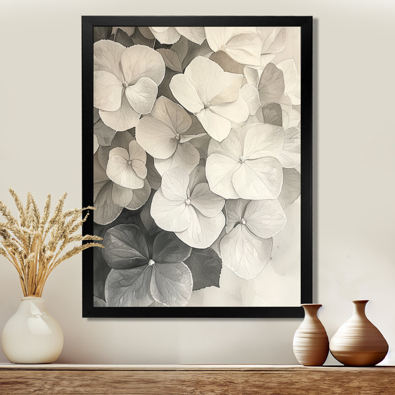 Haltwhistle - Floral Wall Art, Reproduction encadrée d'une seule photo sans pass, H 32 po x l 24 po, Noir, noir, noir, noir