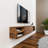 58" Rustic Plywood Floating TV Stand with Gold Accent – Wall Mounted Farmhouse Media Console for Up to 60" TVs-97282573