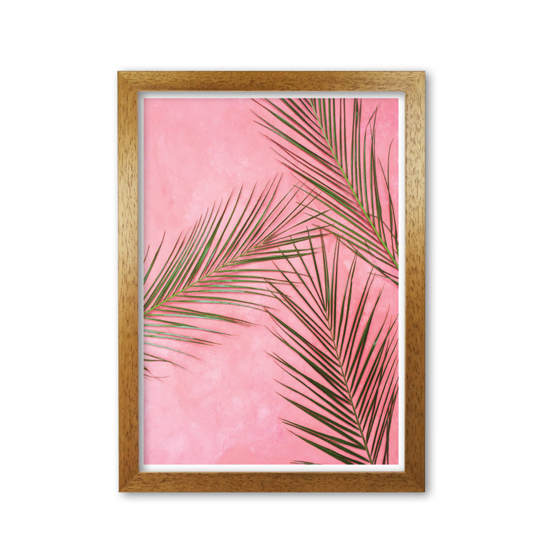 Palm Leaves - Print, Honey Oak Frame, 30 cm H x 21 cm W x 5 cm D