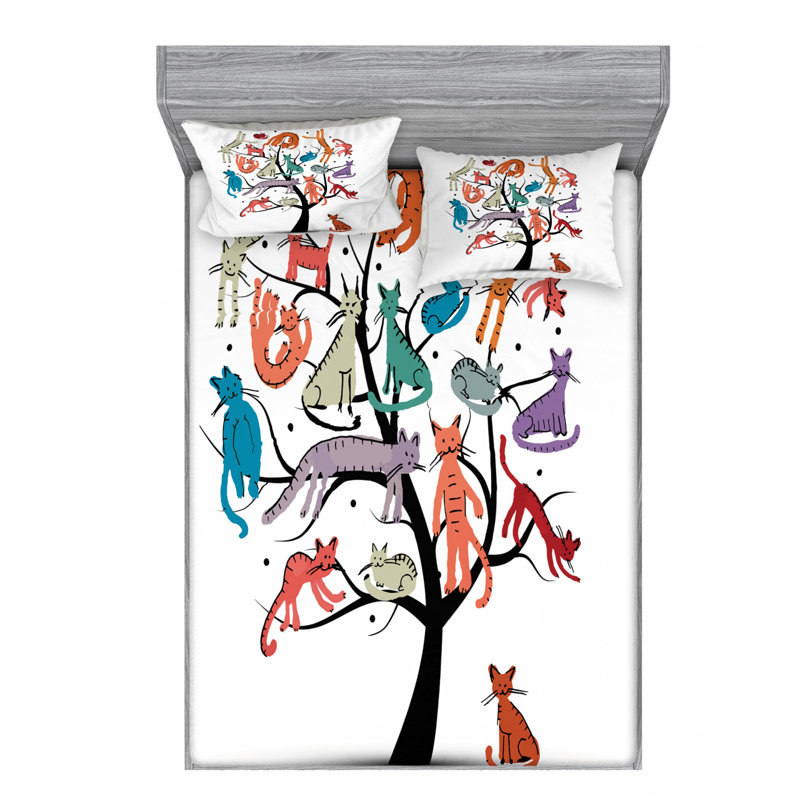 Microfiber Sheet Set, Queen Sheet Set with Fitted Sheet